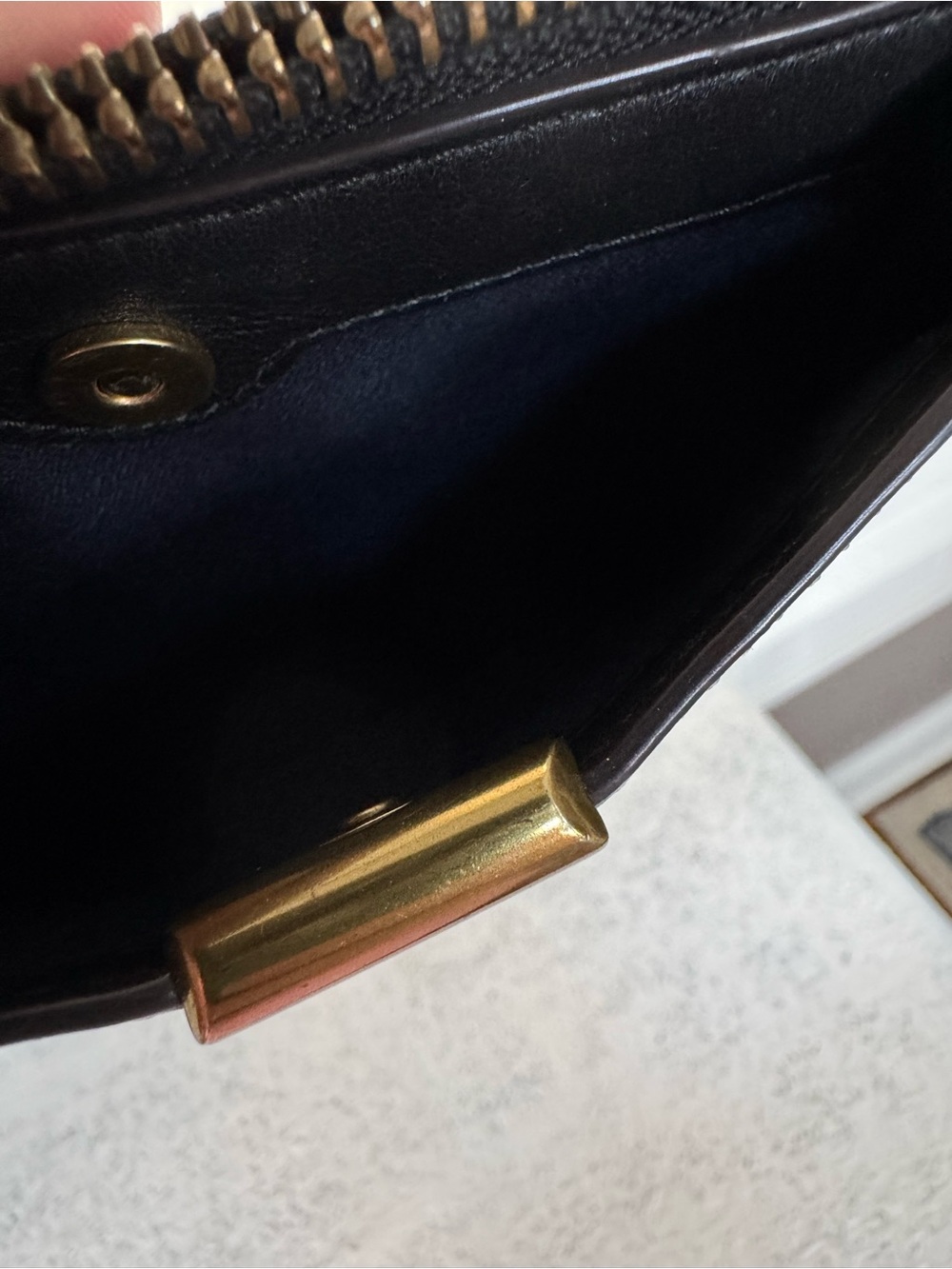 Coach Colorblock Leather Wristlet in Blue and Cream Dreamer - Picture 5 of 7